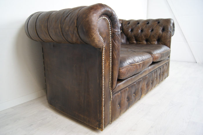 Antikes Chesterfield Leder Sofa, Anfang 1900