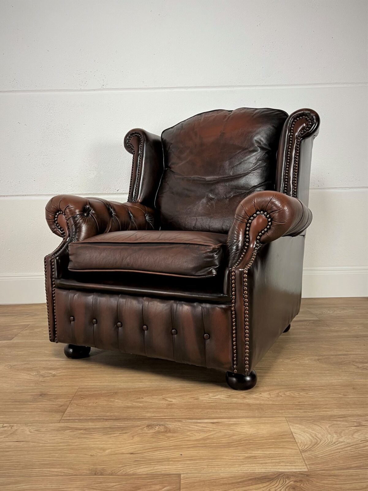 Chesterfield Ohrensessel Vintage Wing Back Ledersessel Chesterfield Ohrensessel Vintage Wing Back Ledersessel