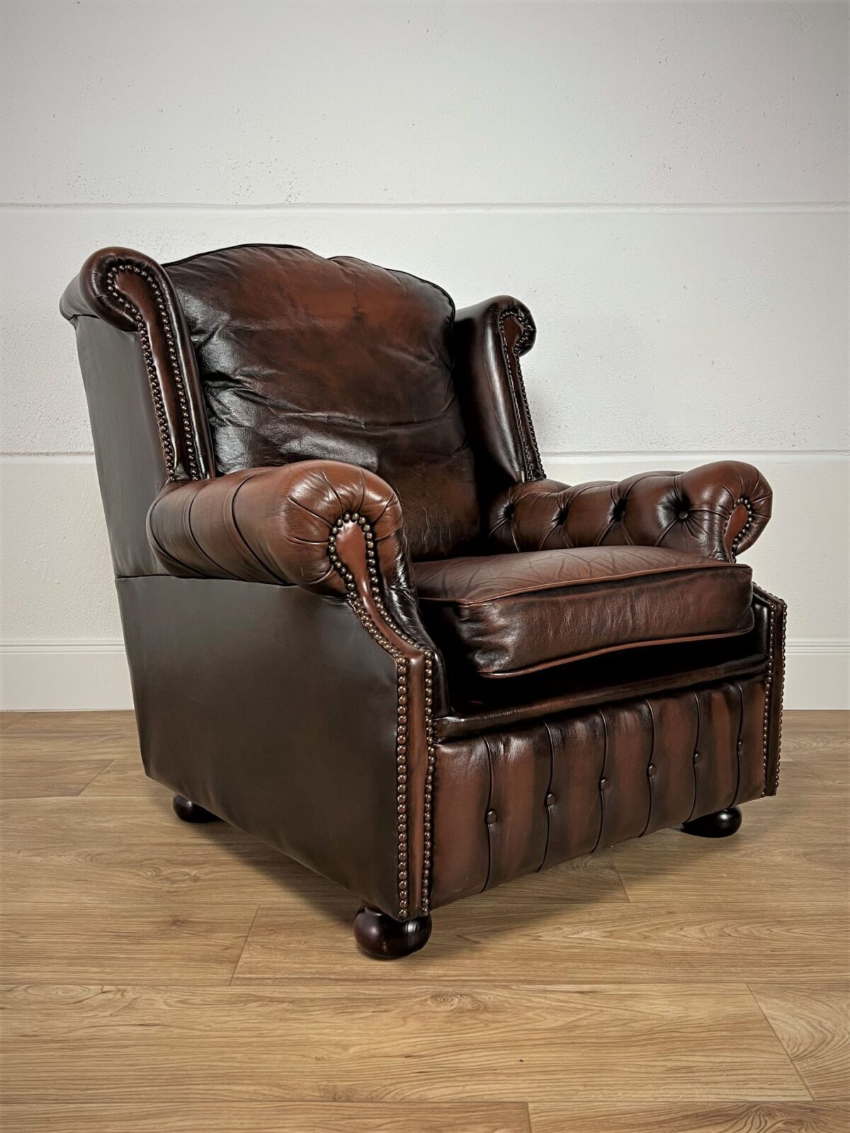 Chesterfield Ohrensessel Vintage Wing Back Ledersessel Chesterfield Ohrensessel Vintage Wing Back Ledersessel