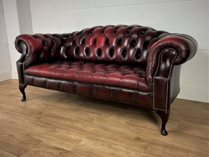 Chesterfield Regency Ledersofa Vintage Ledercouch Sofa