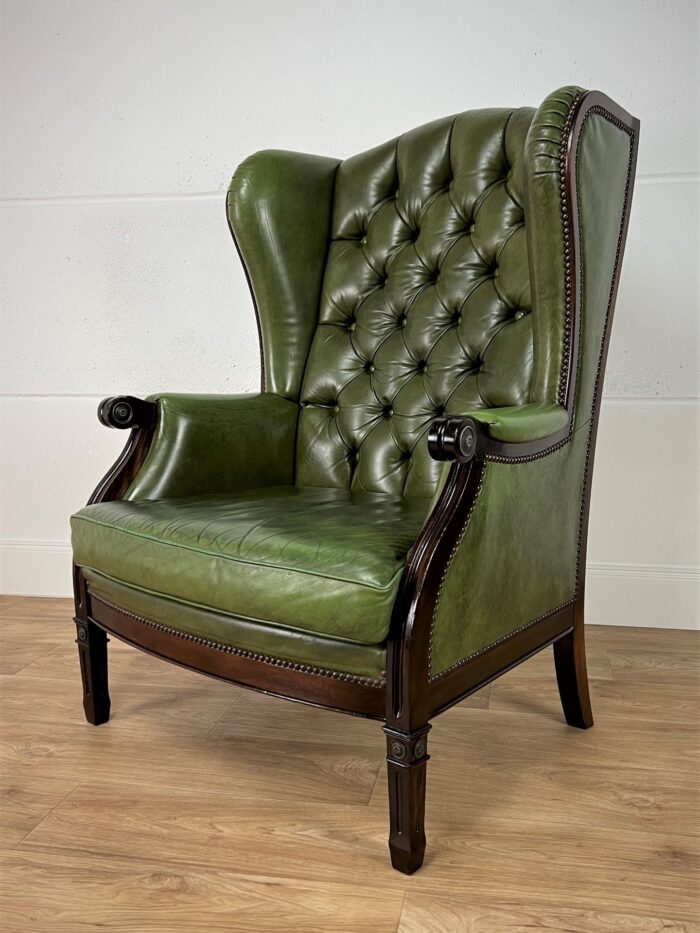 Chesterfield Ohrensessel Vintage Ledersessel