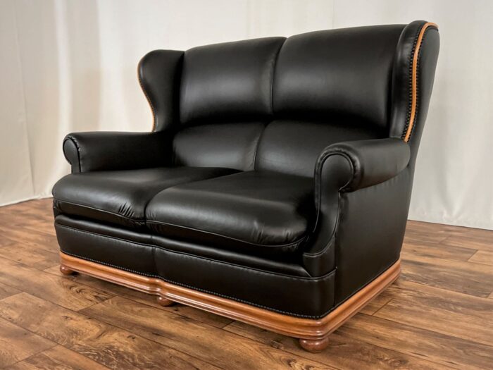 Ledersofa Vintage Couch Zweisitzer Chesterfield Design