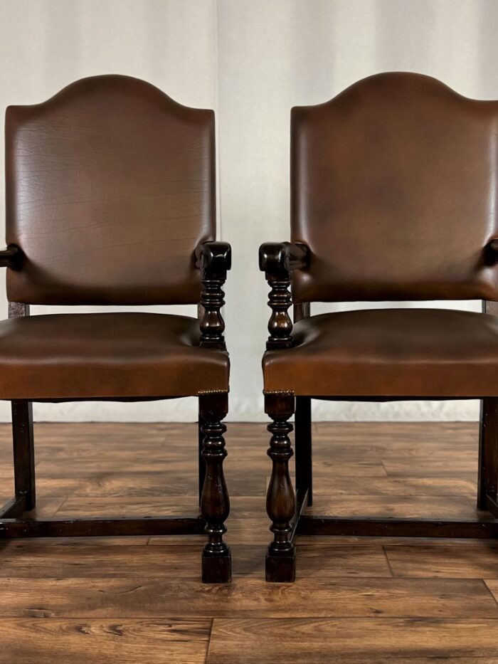 Antik Stühle Ledersessel Vintage Paar Sessel Englisch