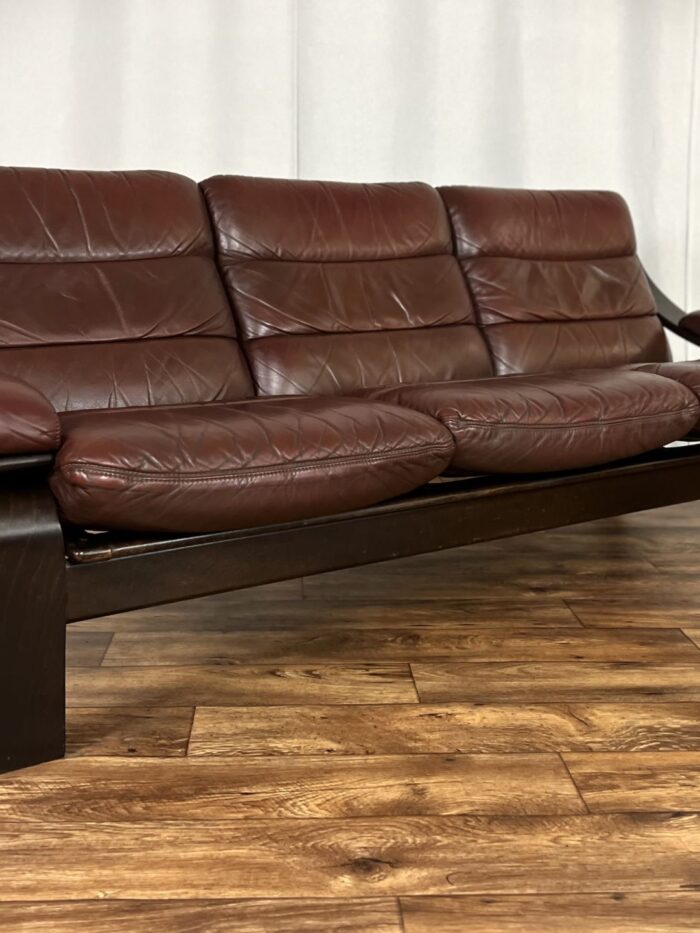 Ledersofa Danish Design Couch Vintage Dreisitzer Sofa