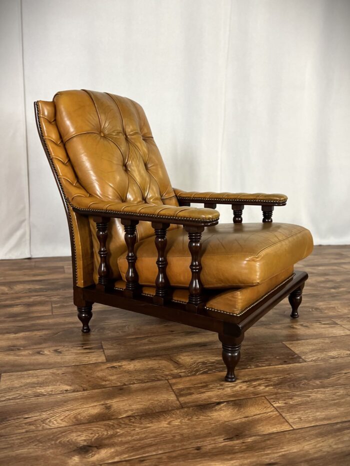 Chesterfield Sessel Vintage Ledersessel Antik Library Chair